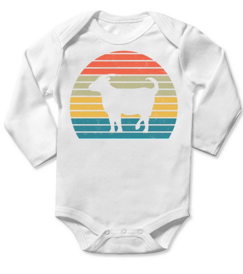 Goat Lover Gift Funny Retro Vintage Farm T Shirt Long Sleeve Baby One-Piece
