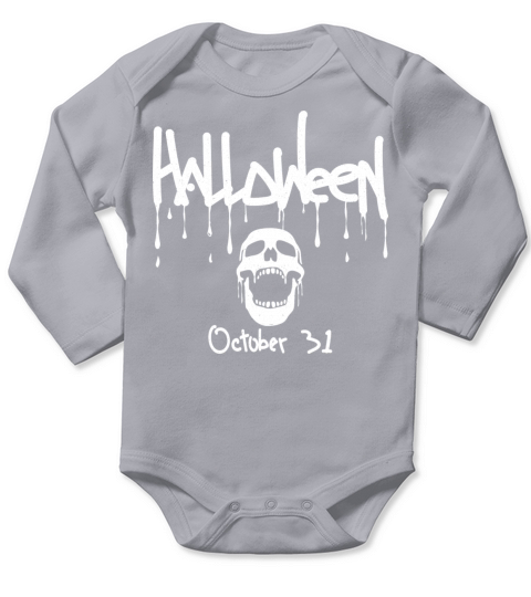 Happy Halloween party time - funny saying Long Sleeve Baby One-Piece