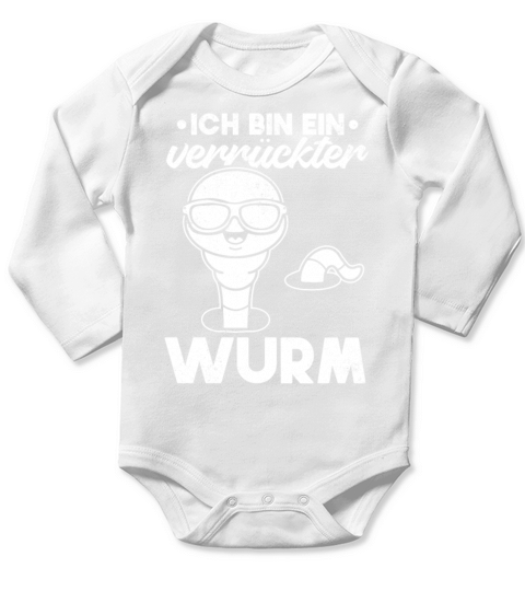 Im A Crazy Worm Cool Compost Worm With Sunglasses Long Sleeve Baby One-Piece