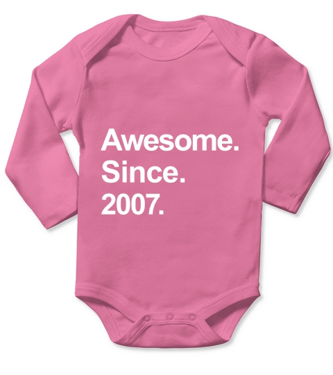 Kids Awesome Since 2007 Shirt Cool 10th Birthday Gifts TShirt Long Sleeve Baby One-Piece