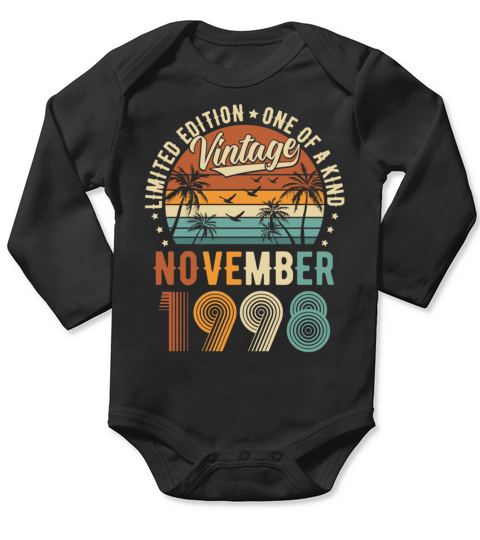 Limited Edition November 1998 Birthday Present Long Sleeve Baby One-Piece