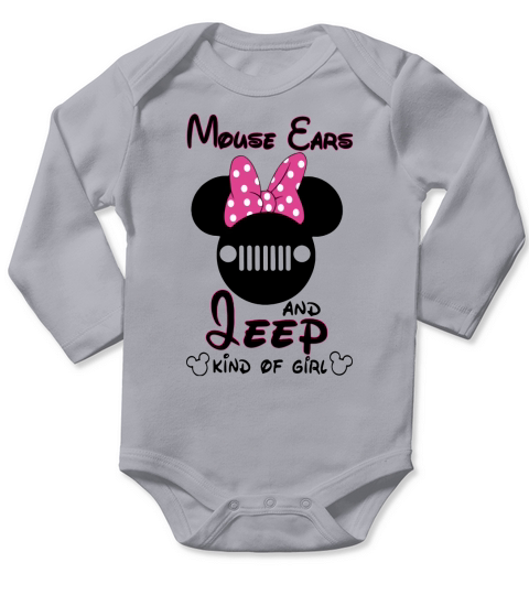 Mouse Ears And Jeep Kind Of Girl shirtsc Long Sleeve Baby One-Piece