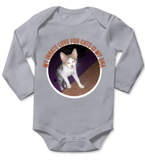 My innate love for cats is my DNA Long Sleeve Baby One-Piece