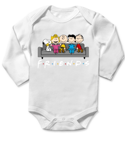 Peanuts Snoopy Friends Long Sleeve Baby One-Piece