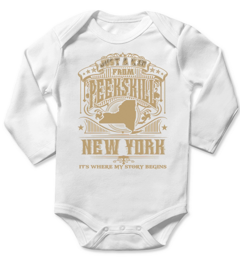 Peekskill-Its Where My Story Begins-New York Long Sleeve Baby One-Piece