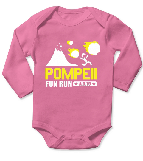 Pompeii Fun Run AD79 shirt Long Sleeve Baby One-Piece