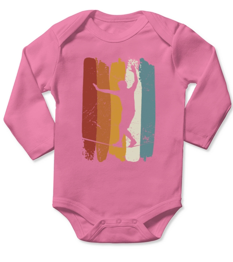 Retro vintage Slackline Long Sleeve Baby One-Piece
