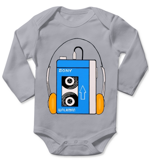Sing Cassette Long Sleeve Baby One-Piece