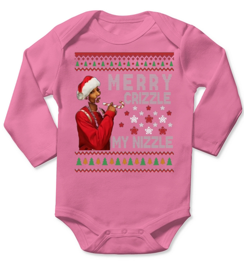SNOOP DOGG MERRY CRIZZLE MY NIZZLE CHRISTMAS Long Sleeve Baby One-Piece