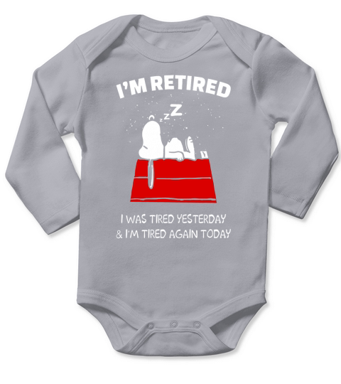 Snoopy Retired Shirt Long Sleeve Baby One-Piece