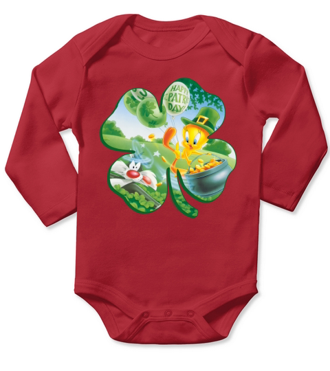 St Patricks Day Tweety Bird Long Sleeve Baby One-Piece