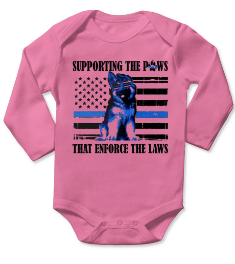 Supporting the paws that enforce the laws - Ladies Flowy Tank Long Sleeve Baby One-Piece