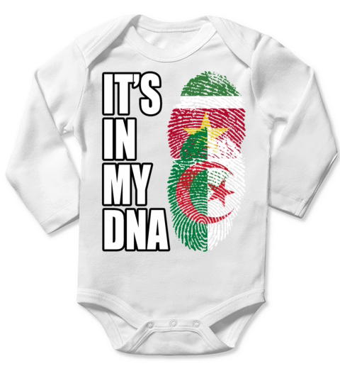 Surinamese And Algerian Vintage Heritage DNA Flag Long Sleeve Baby One-Piece