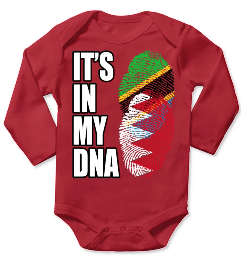 Tanzanian And Bahraini Vintage Heritage DNA Flag Long Sleeve Baby One-Piece