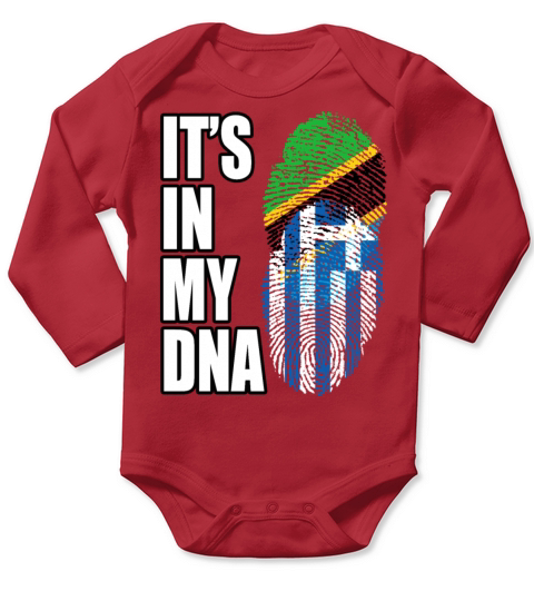 Tanzanian And Greek Vintage Heritage DNA Flag Long Sleeve Baby One-Piece