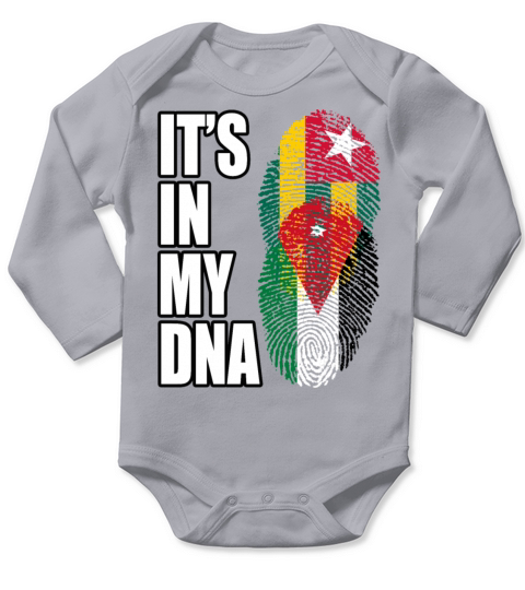 Togolese And Jordanian Mix Heritage DNA Flag Long Sleeve Baby One-Piece