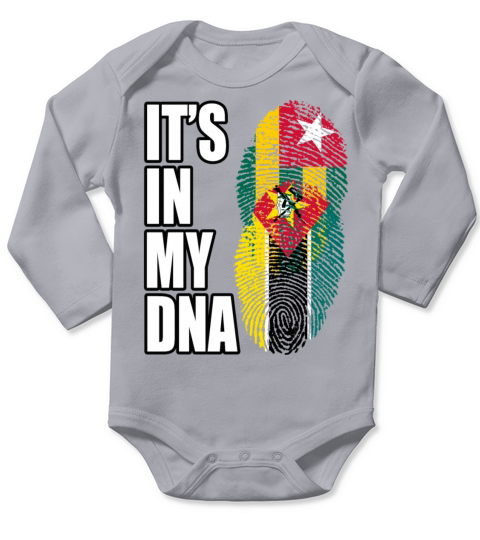 Togolese And Mozambican Mix Heritage DNA Flag Long Sleeve Baby One-Piece