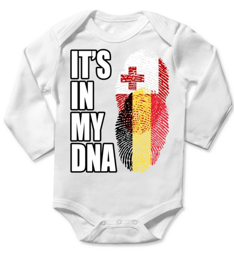 Tongan And Belgian Mix Heritage DNA Flag Long Sleeve Baby One-Piece