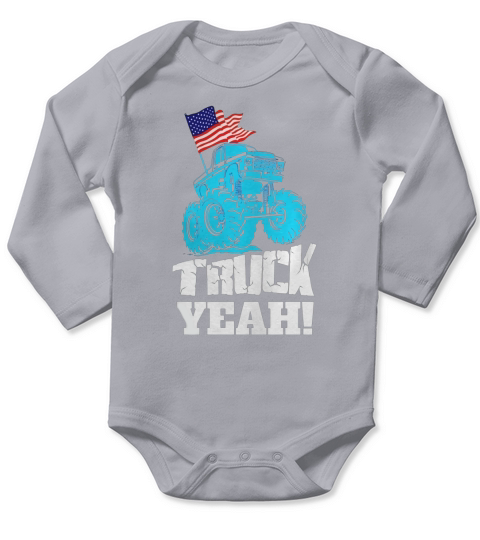 Truck Yeah - Monster Truck T-Shirt for Toddlers, Kids, Boys Long Sleeve Baby One-Piece