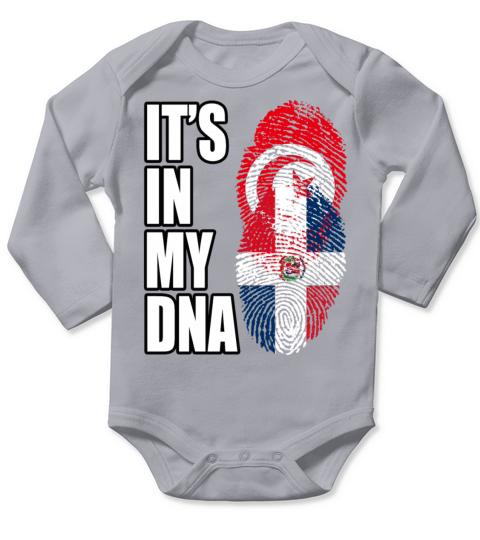 Tunisian And Dominican Mix Heritage DNA Flag Long Sleeve Baby One-Piece