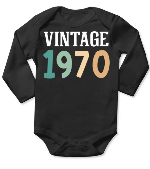 Vintage 1970 52nd Birthday Long Sleeve Baby One-Piece