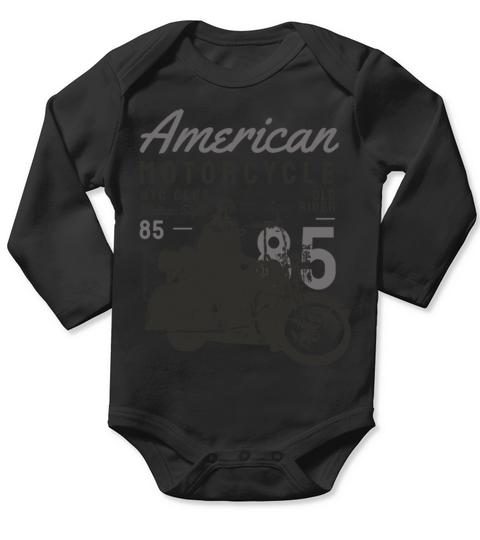Vintage American Motorcycle Long Sleeve Baby One-Piece