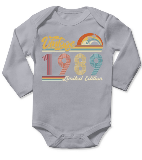 Vintage "Limited Edition" Vintage 1989 Birthday Long Sleeve Baby One-Piece