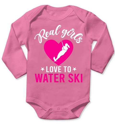 Waterskiing - Real girls love to water ski - Water Long Sleeve Baby One-Piece