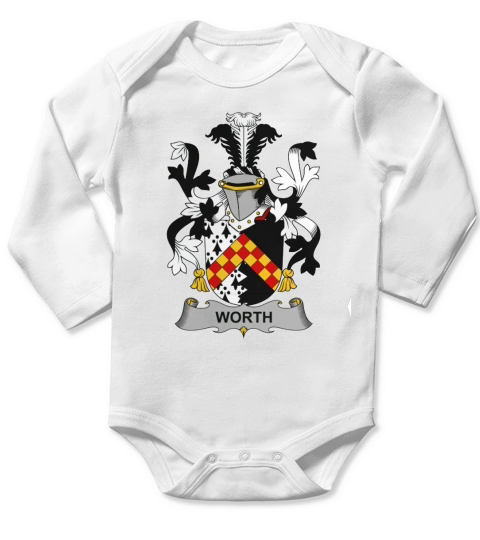 Worth Family Crest Irish Family Crests II Long Sleeve Baby One-Piece