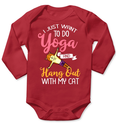 Yoga Cat Beginner Workout Poses Quotes Meditation Long Sleeve Baby One-Piece