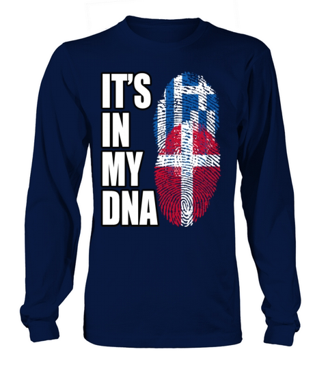 Greek And Danish Mix Heritage DNA Flag Long sleeved Unisex