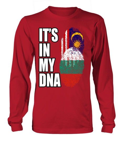 Malaysian And Bulgarian Mix Heritage DNA Flag Long sleeved Unisex