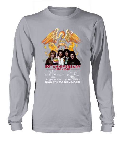 Queen 50th Anniversary 1970 2020 Signature Thank You For The Memories shirt Long sleeved Unisex