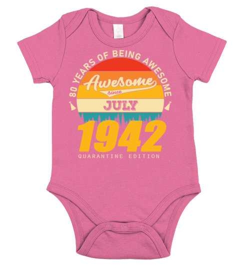 1942 Quarantine Edition July 80th birthday gift Short Sleeve Baby One-Piece