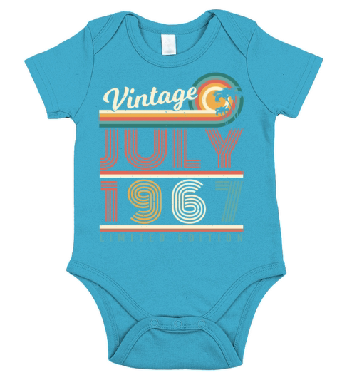 1967 In July Vintage Short Sleeve Baby One-Piece