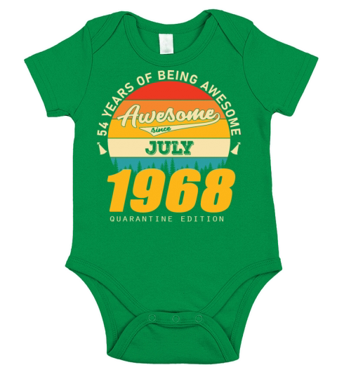 1968 Quarantine Edition July 54th birthday gift Short Sleeve Baby One-Piece
