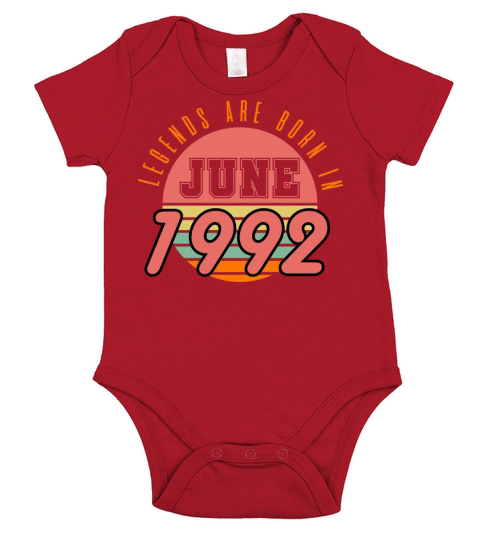 1992 vintage born in June gift Short Sleeve Baby One-Piece