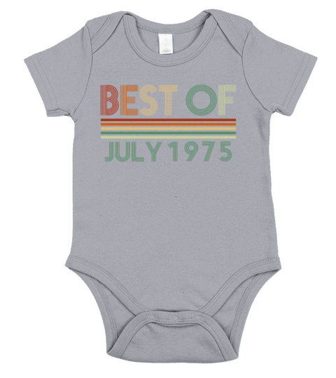 47th birthday July vintage 1975 gift idea Short Sleeve Baby One-Piece