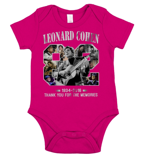 82 year of Leonard Cohen 1934-2016 thank you for the memories shirt Short Sleeve Baby One-Piece