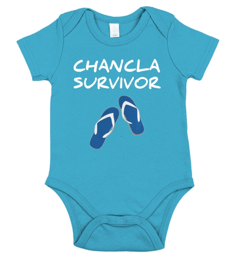 Chancla survivor Funny spanish Shirt Short Sleeve Baby One-Piece
