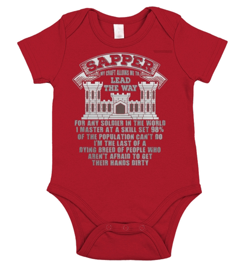 Combat Engineer Shirt for Sappers Short Sleeve Baby One-Piece