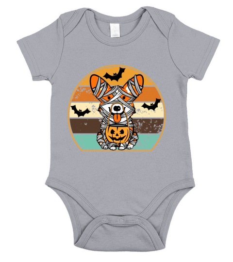Cute Halloween Costume Welsh Corgi Mummy Dog Lover Short Sleeve Baby One-Piece