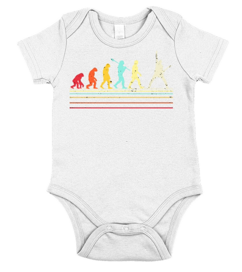 Funny Guitar Shirt Retro Vintage Evolution Of Man Short Sleeve Baby One-Piece