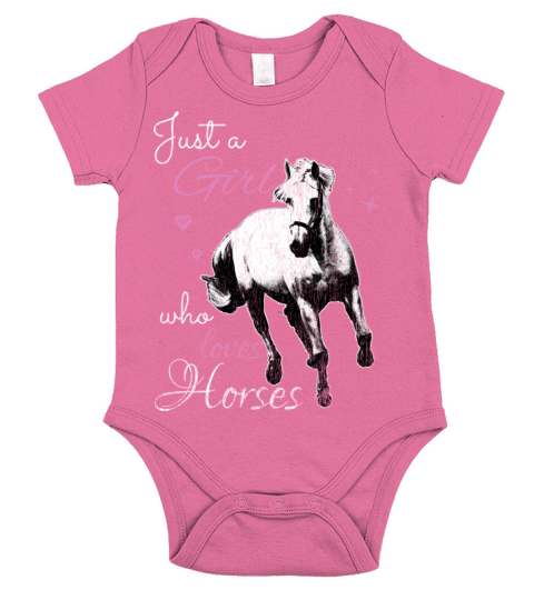 Girl loves horses saying rider gift idea Short Sleeve Baby One-Piece