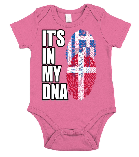 Greek And Danish Mix Heritage DNA Flag Short Sleeve Baby One-Piece
