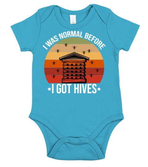 I Was Normal Before I Got Hives Funny Beekeeping Short Sleeve Baby One-Piece