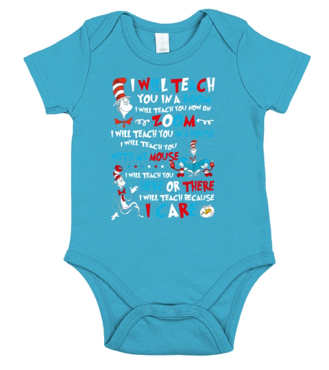 I Will Teach You You In A Room Dr Seuss Cat shirt Short Sleeve Baby One-Piece