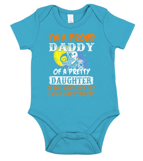 im a proud daddy of a pretty daughter Short Sleeve Baby One-Piece