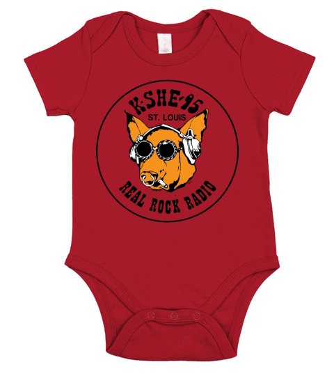 K SHE 95 ST.Louis Real Rock Radio Short Sleeve Baby One-Piece
