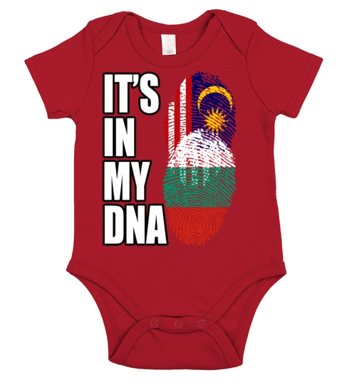 Malaysian And Bulgarian Mix Heritage DNA Flag Short Sleeve Baby One-Piece